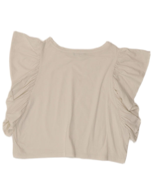 Camicetta oversize corta da donna Benetton Top UK 10 Small Bianca