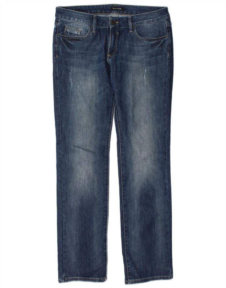 Jeans dritti da donna Massimo Dutti EU 42 Large W32 L34 Blu navy