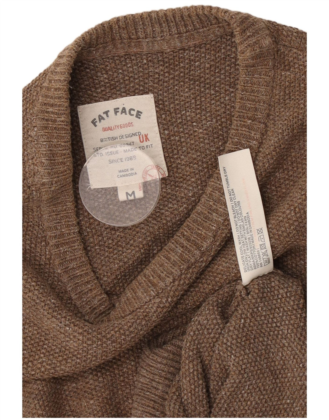 Maglione maglione girocollo da uomo Fat Face in cotone marrone medio