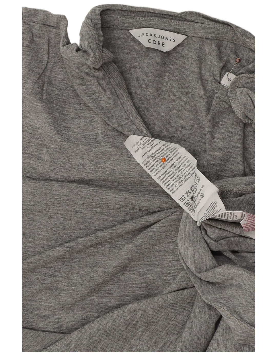 JACK & JONES T-shirt grafica da uomo piccola in cotone grigio