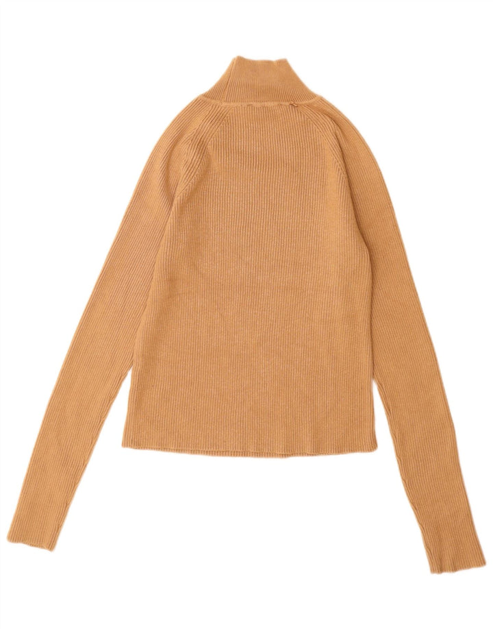 Maglione a collo alto da donna Zara UK 12 Viscosa beige medio