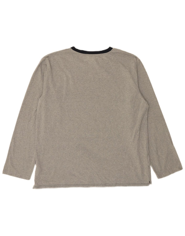 The White Company Mens Top Long Sleeve Large Grey Colourblock Polyester