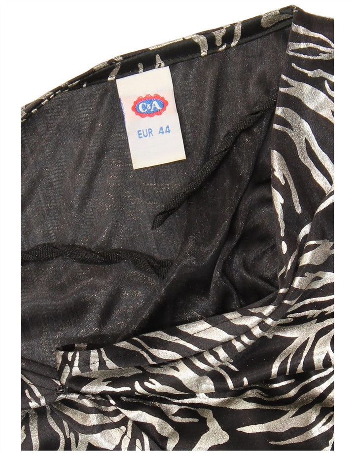 C & A Womens Abstract Pattern 3/4 Sleeve Blouse Top EU 44 XL Silver