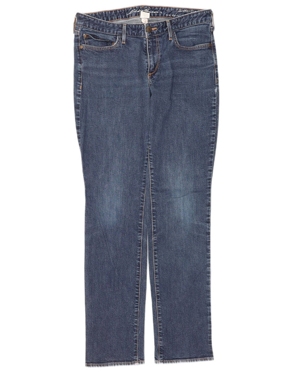 Eddie Bauer Jeans dritti leggermente curvy da donna US 10 Large W30 L32 Blu