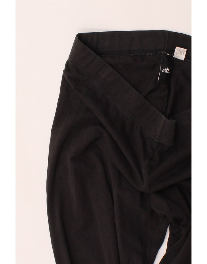 ADIDAS Womens Graphic Leggings UK 14 Medium  Black Vintage Adidas and Second-Hand Adidas from Messina Hembry 