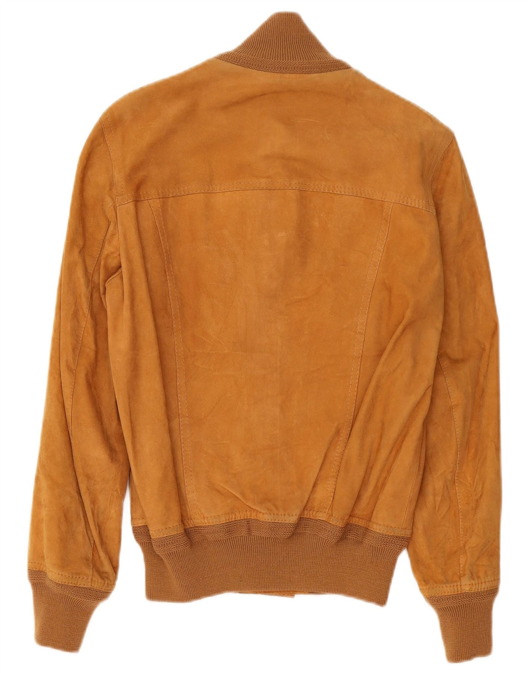 Giubbotto bomber vintage in pelle scamosciata da uomo IT 48 in pelle beige medio
