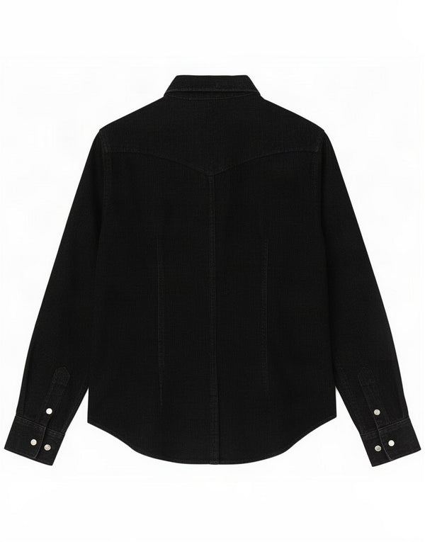 Rifle Camicia in velluto a coste da donna UK 14 Medium Nero