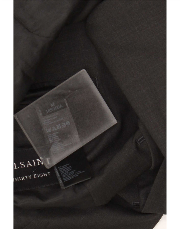 Giacca blazer a 2 bottoni da uomo All Saints UK 38 poliestere nero medio