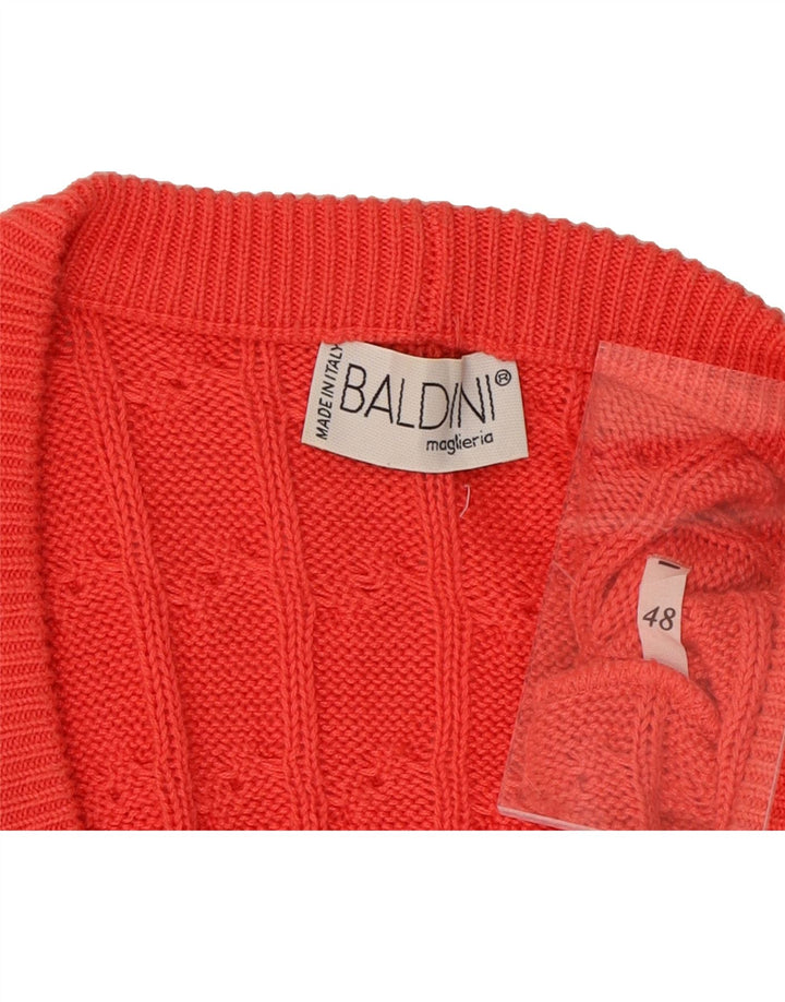 BALDINI Womens Cardigan Sweater IT 48 XL Red Cotton Vintage Baldini and Second-Hand Baldini from Messina Hembry 