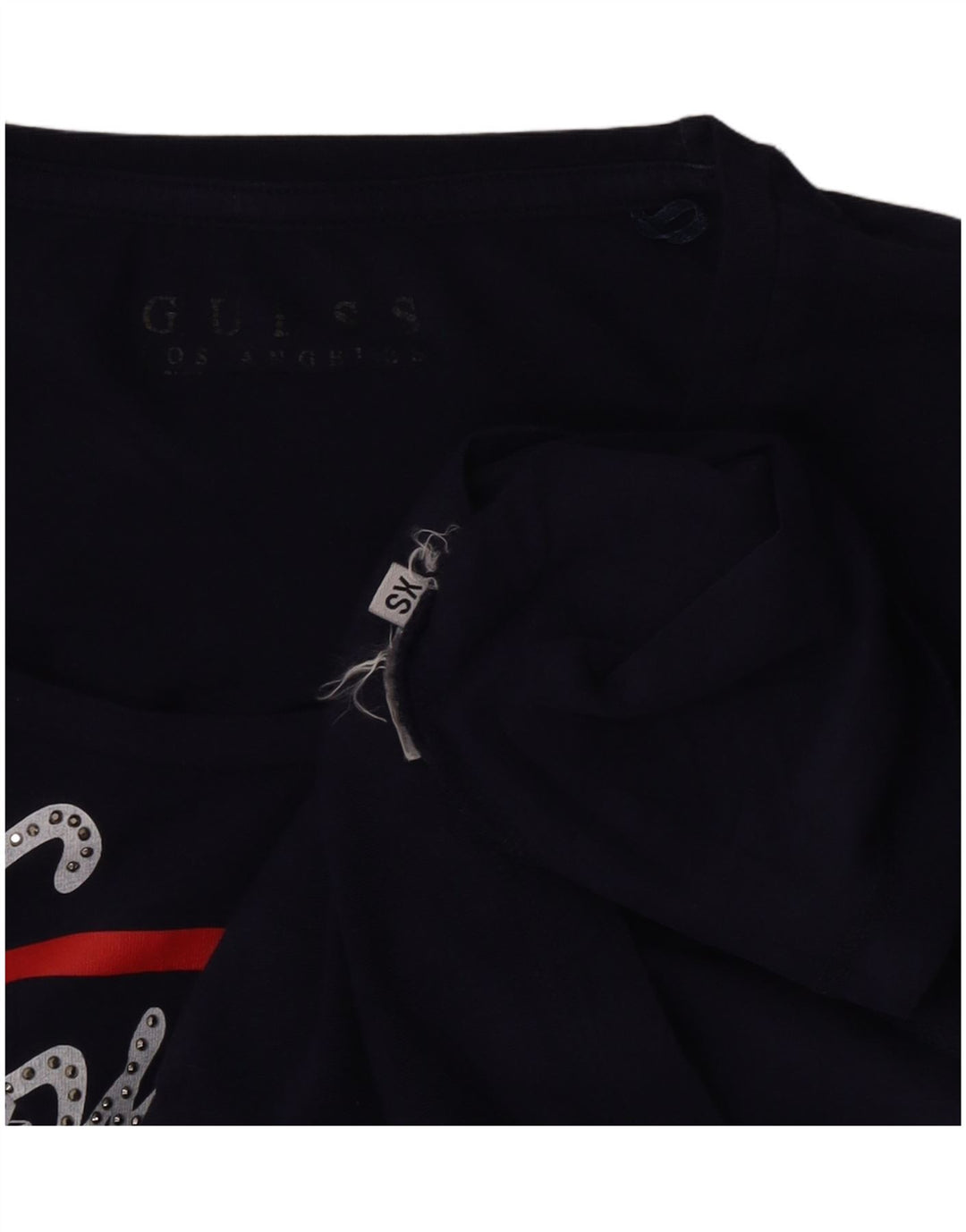 Guess Top grafico da donna a maniche lunghe UK 4 XS Blu navy