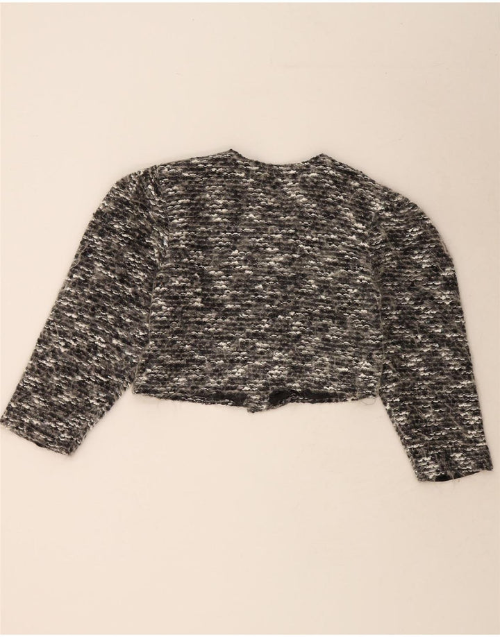 VINTAGE Womens Bolero Jacket UK 12 Medium Grey Flecked