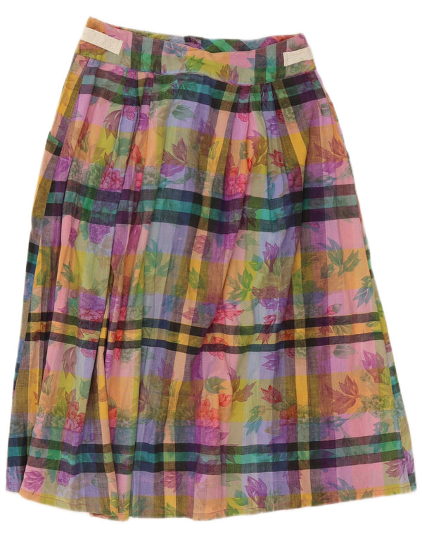 Vintage Womens A-Line Skirt Medium W28  Multicoloured Floral Cotton