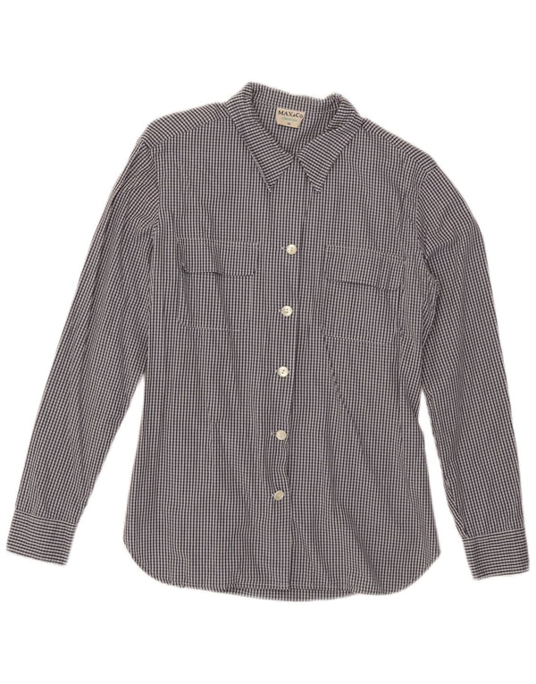 Camicia da donna Max & Co. IT 46 Large in cotone a quadri blu navy