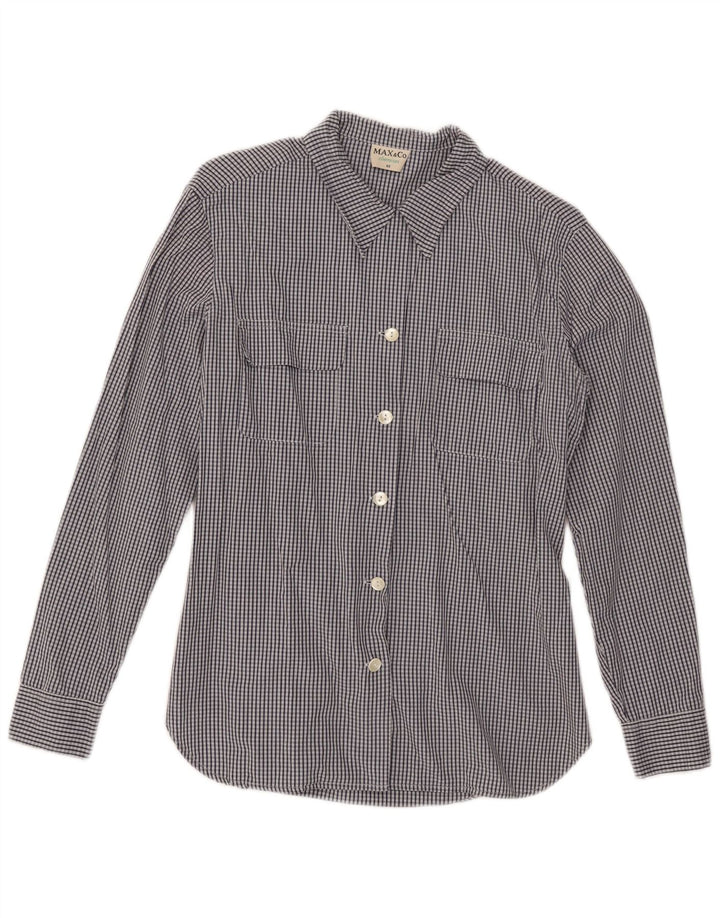 Camicia da donna Max & Co. IT 46 Large in cotone a quadri blu navy