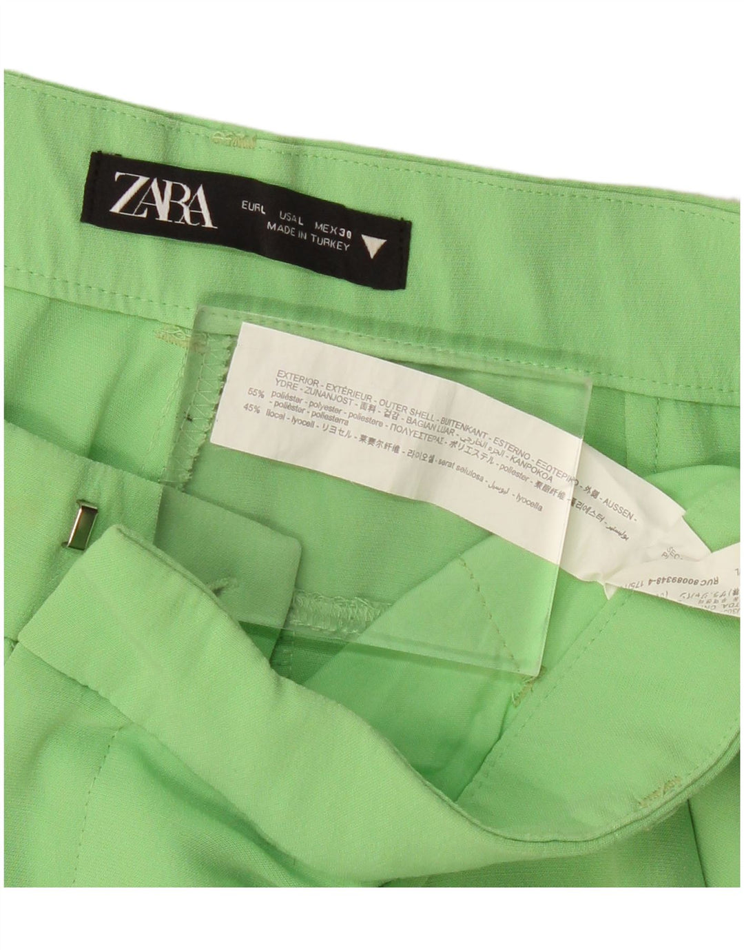 Pantaloni chino dritti da donna Zara grandi W34 L33 poliestere verde