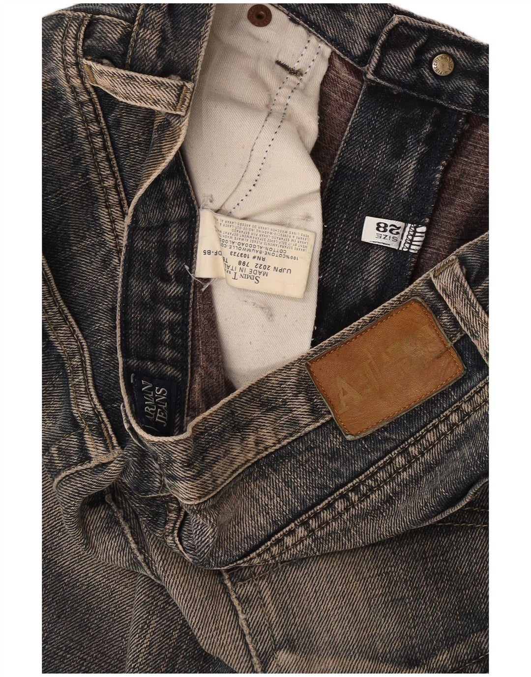 Jeans larghi da donna Armani W28 L30 cotone blu