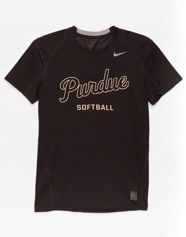 T-shirt grafica Nike Dri Fit da uomo, parte superiore in poliestere nero medio