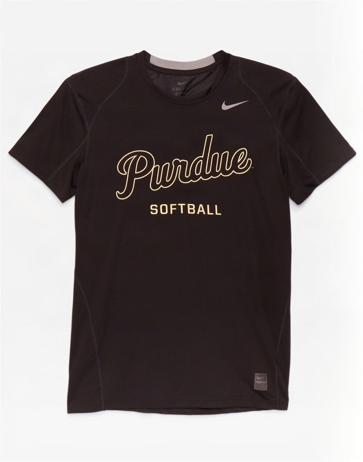 T-shirt grafica Nike Dri Fit da uomo, parte superiore in poliestere nero medio