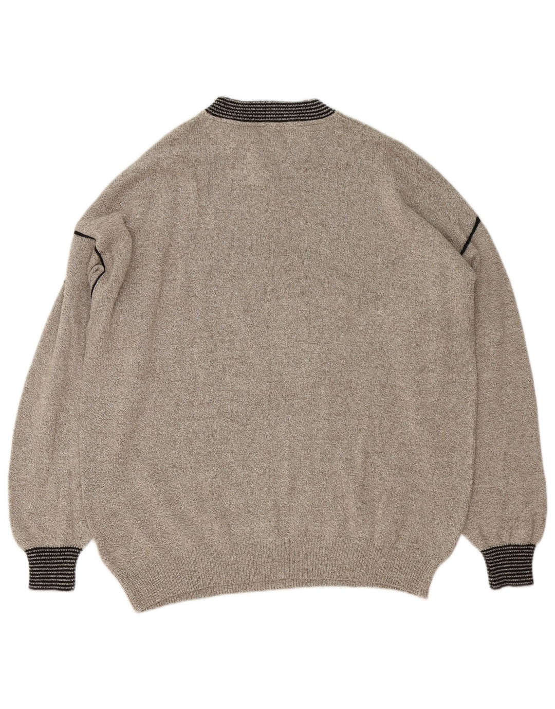 Il Granchio Maglione da uomo con collo con bottoni grafici, grande kaki screziato