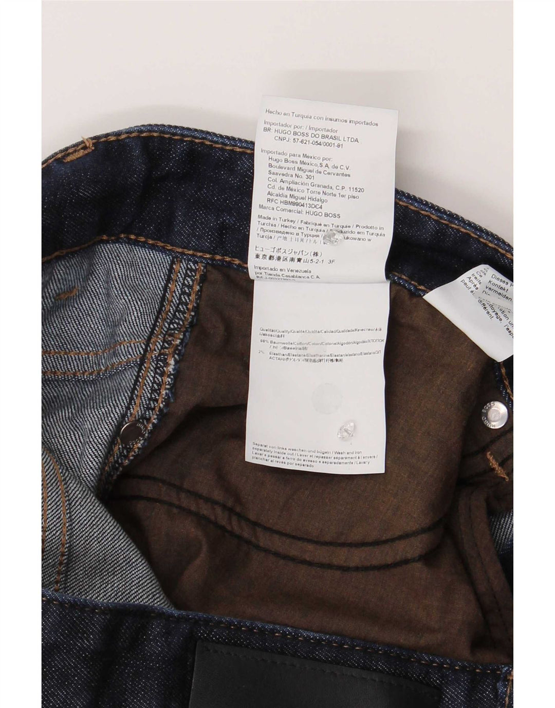 Jeans slim da uomo Hugo Boss W32 L32 cotone blu navy