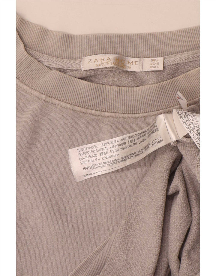 Felpa oversize da donna Zara UK 16 grande cotone grigio