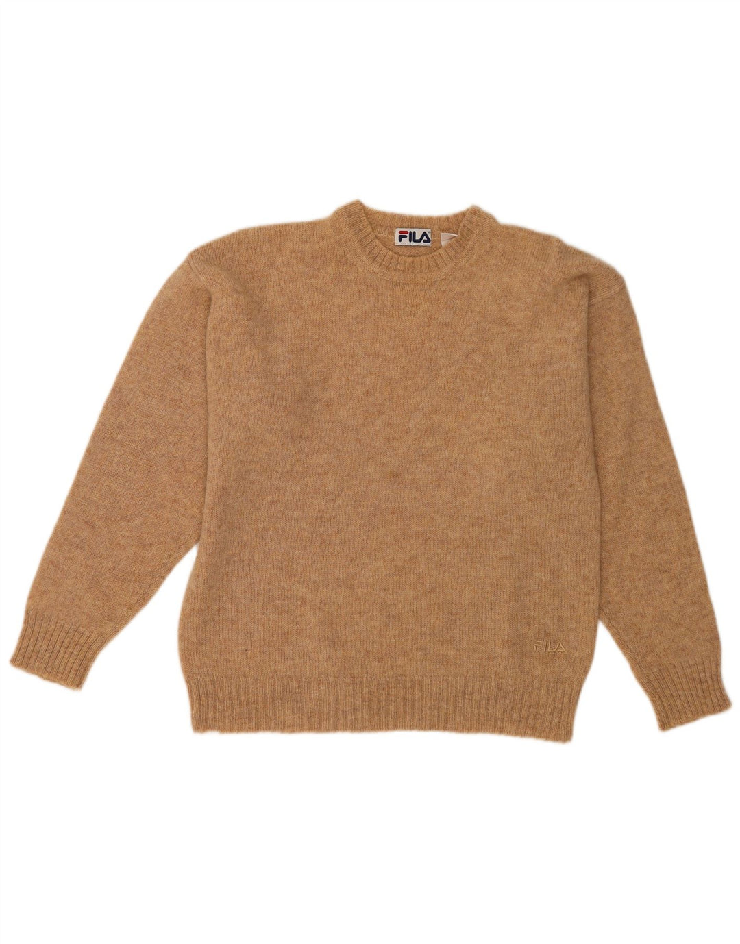 Maglione maglione girocollo da uomo Fila IT 50 lana screziata marrone medio