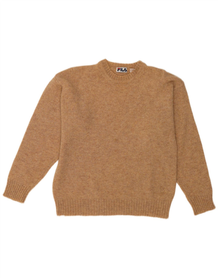 Maglione maglione girocollo da uomo Fila IT 50 lana screziata marrone medio