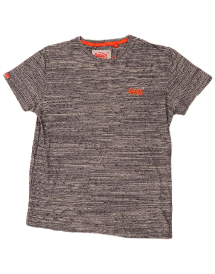 T-shirt da uomo Superdry Top in cotone chiazzato grigio medio