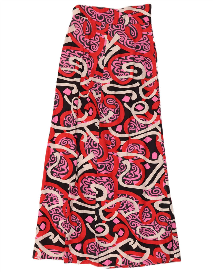Gonna lunga da donna vintage con motivo astratto XS W24 multicolore