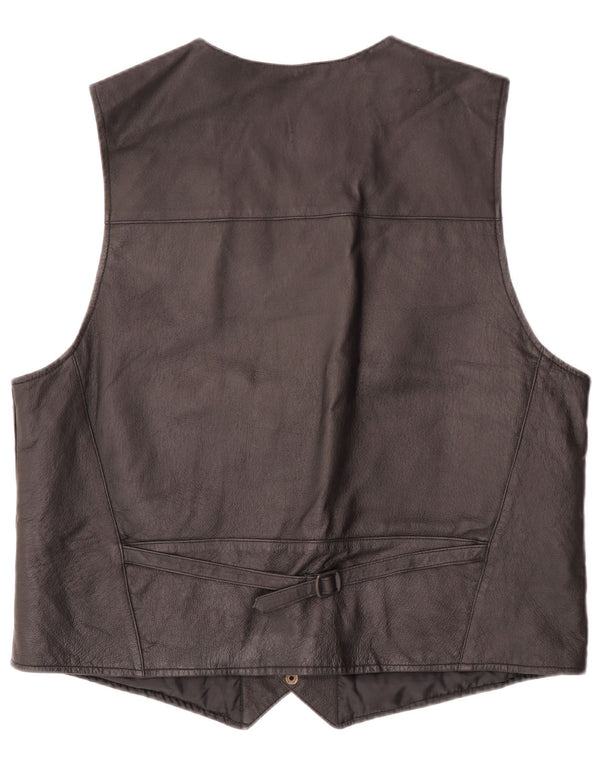 Gilet in pelle da uomo Wilda 2XL Pelle nera