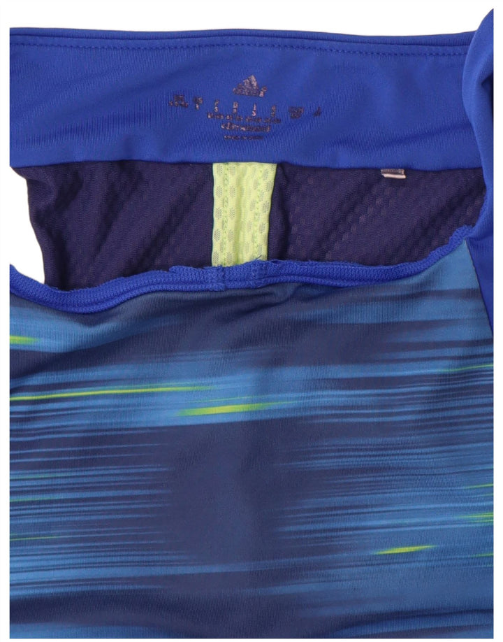Canotta Adidas Climacool da donna UK 8/10 piccolo gessato blu