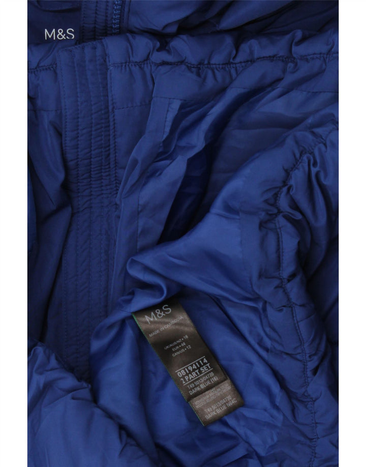 Giacca imbottita con cappuccio da donna Marks & Spencer UK 16 grande poliestere blu navy