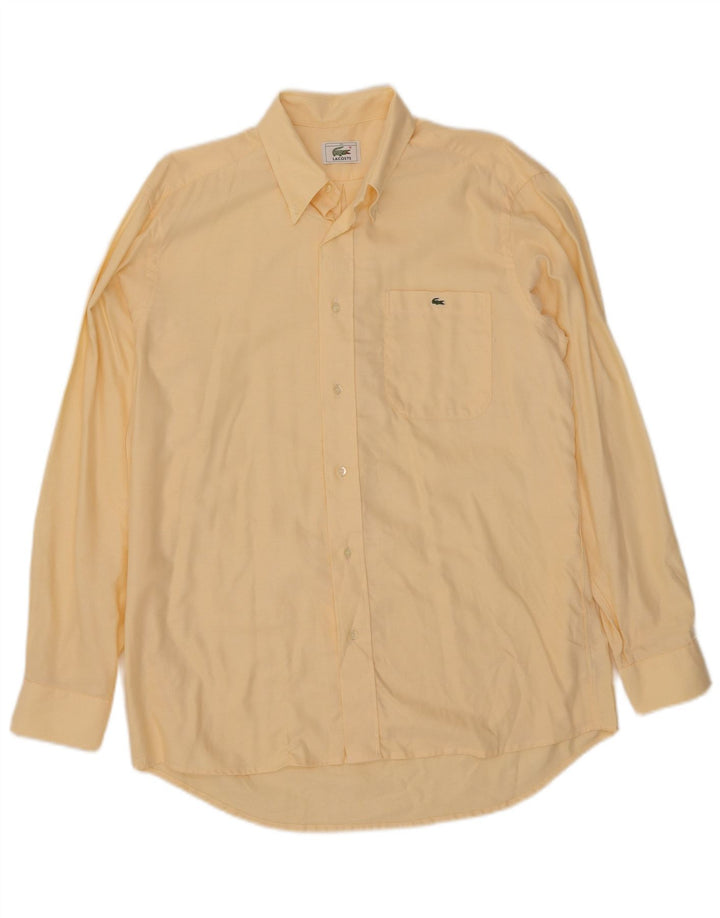 Lacoste Mens Shirt Size 39 Medium Yellow Cotton