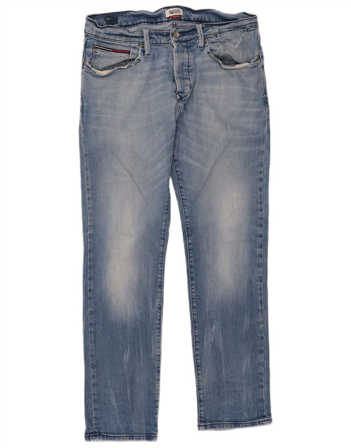 Jeans slim da uomo Tommy Hilfiger W34 L32 cotone blu