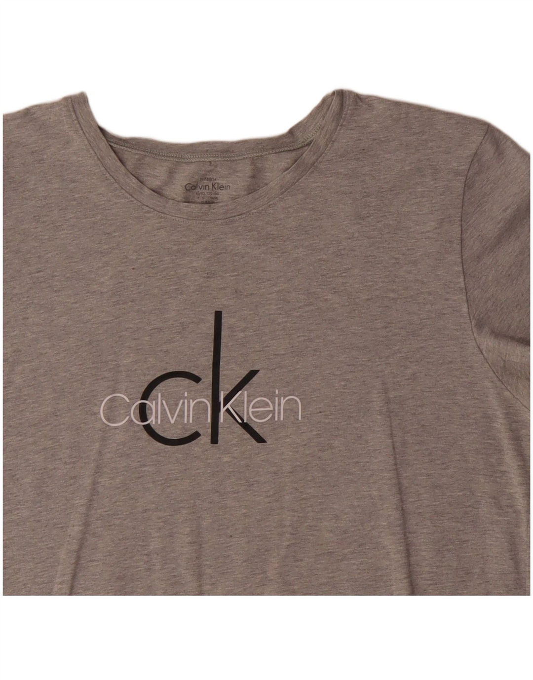 CALVIN KLEIN T-shirt grafica da donna Top UK 18 XL Grigio