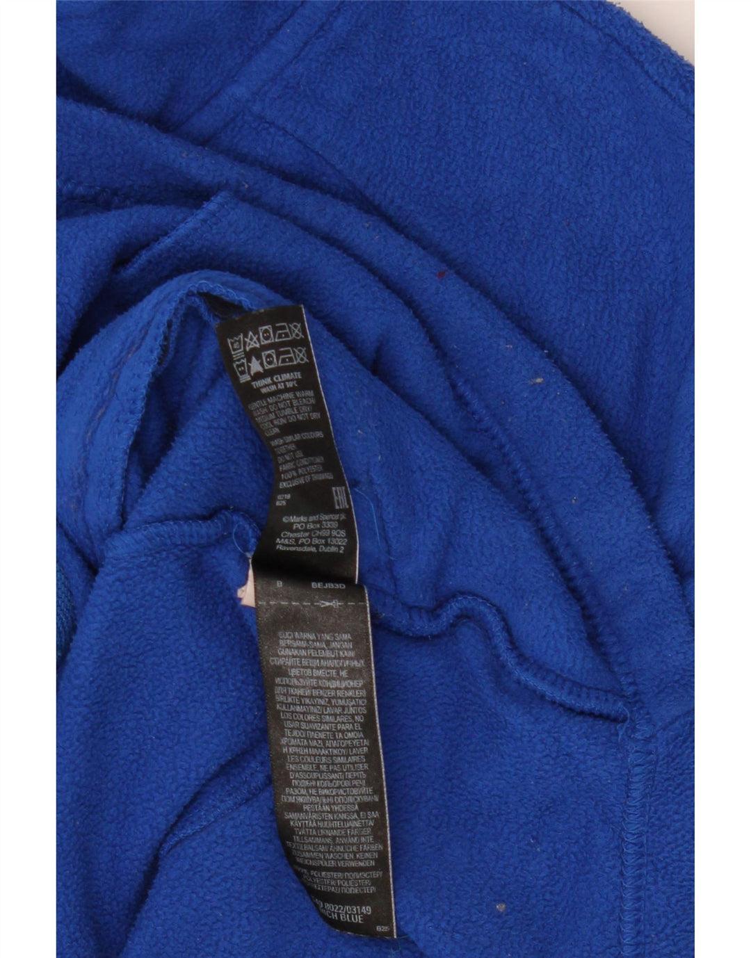 Giacca in pile da donna Marks & Spencer UK 12 poliestere blu medio