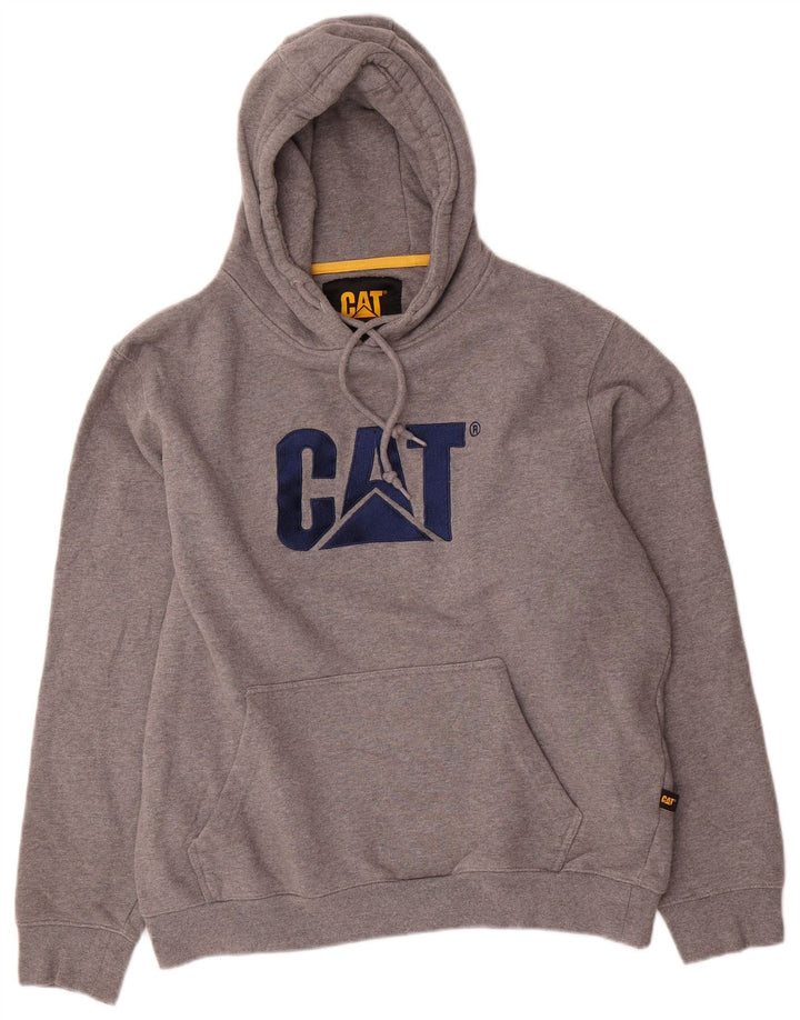 Maglione con cappuccio grafico da uomo CAT grande in cotone grigio