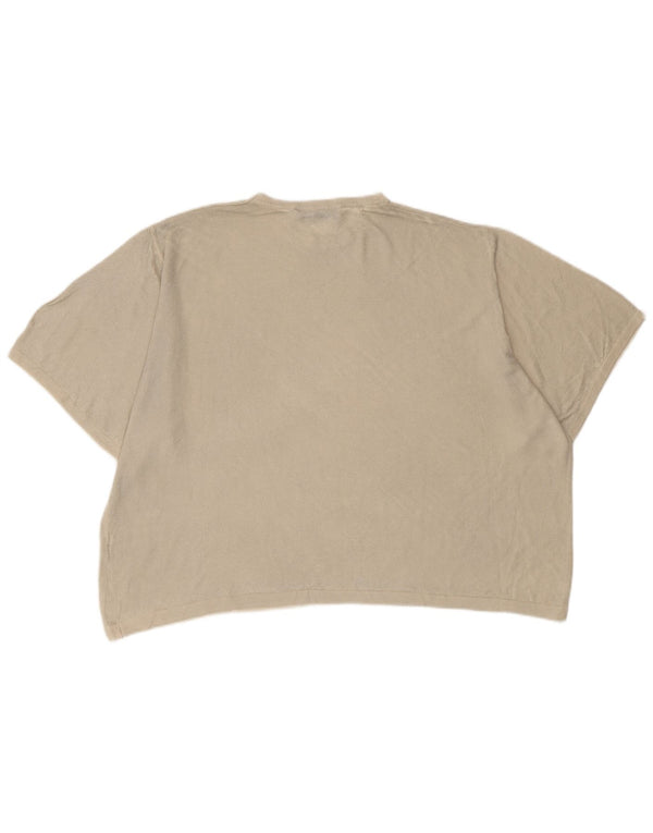 T-shirt oversize da donna ZARA UK 10 piccola bianco sporco