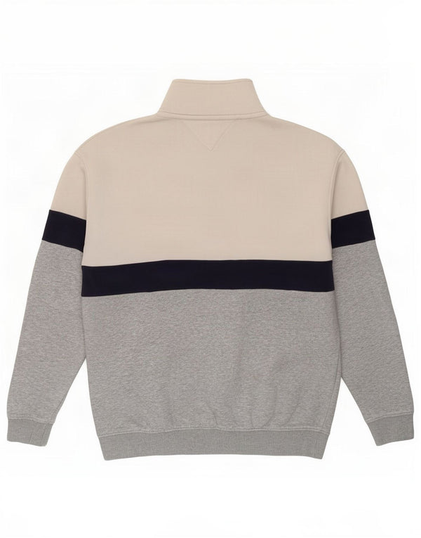 Tommy Hilfiger Uomo Felpa con vestibilità rilassata Maglione color block bianco medio