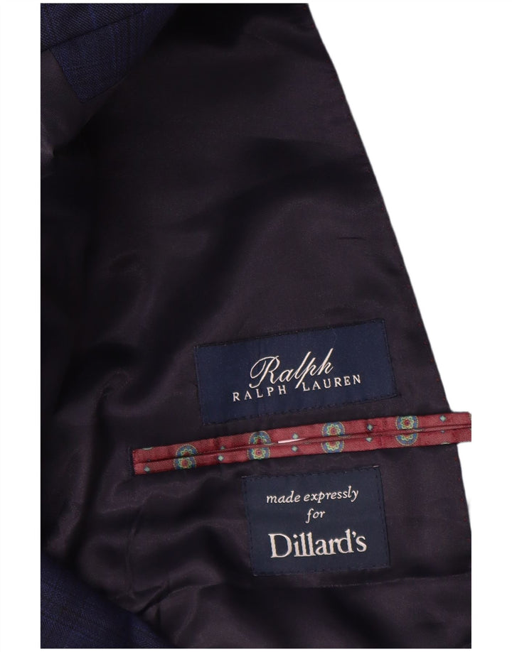 Giacca blazer da uomo a 2 bottoni Ralph Lauren UK 40 grande check blu navy