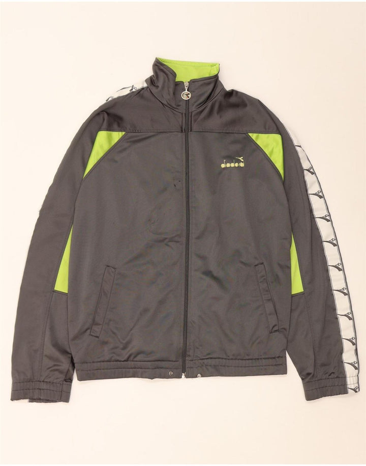 Giacca da tuta grafica da uomo Diadora UK 40 Colorblock grigio medio