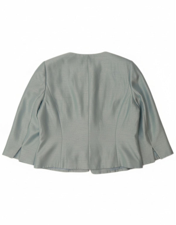 JACQUES VERT Giacca blazer da donna con maniche a 3/4 e 1 bottone UK 14 grande blu