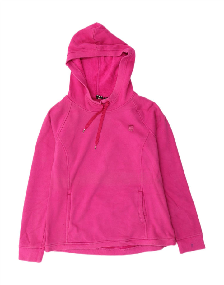FILA Womens Hoodie Jumper UK 14 Medium Pink Polyester
