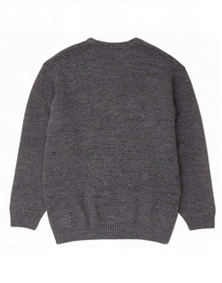 Maglione da uomo con scollo a V St. Bernard, grande acrilico geometrico blu