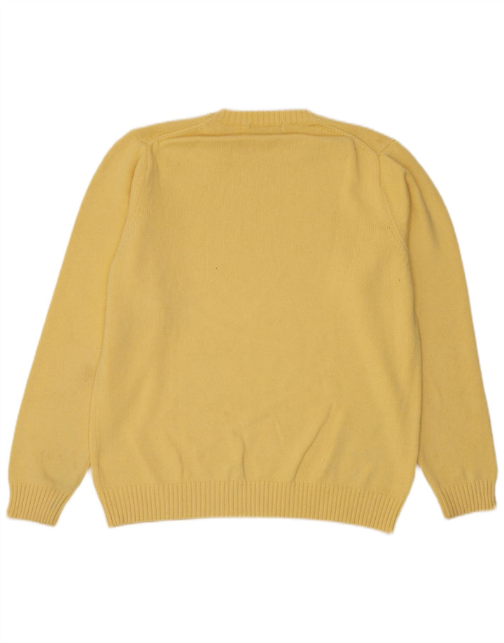 Maglione maglione girocollo da uomo Marks & Spencer blu Harbour giallo medio