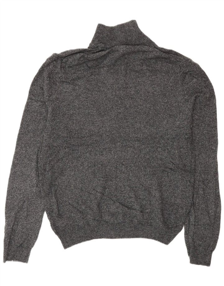 Maglione da uomo Marks & Spencer con zip e collo grande in lana grigia