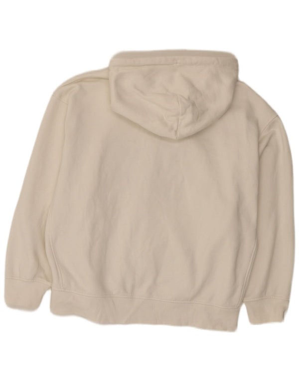 Maglione con cappuccio e zip oversize grafica Zara da donna New York UK 16 Large Bianco