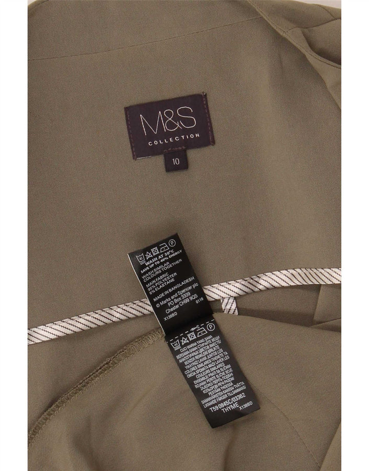 Top cardigan da donna Marks & Spencer UK 10 piccolo poliestere kaki