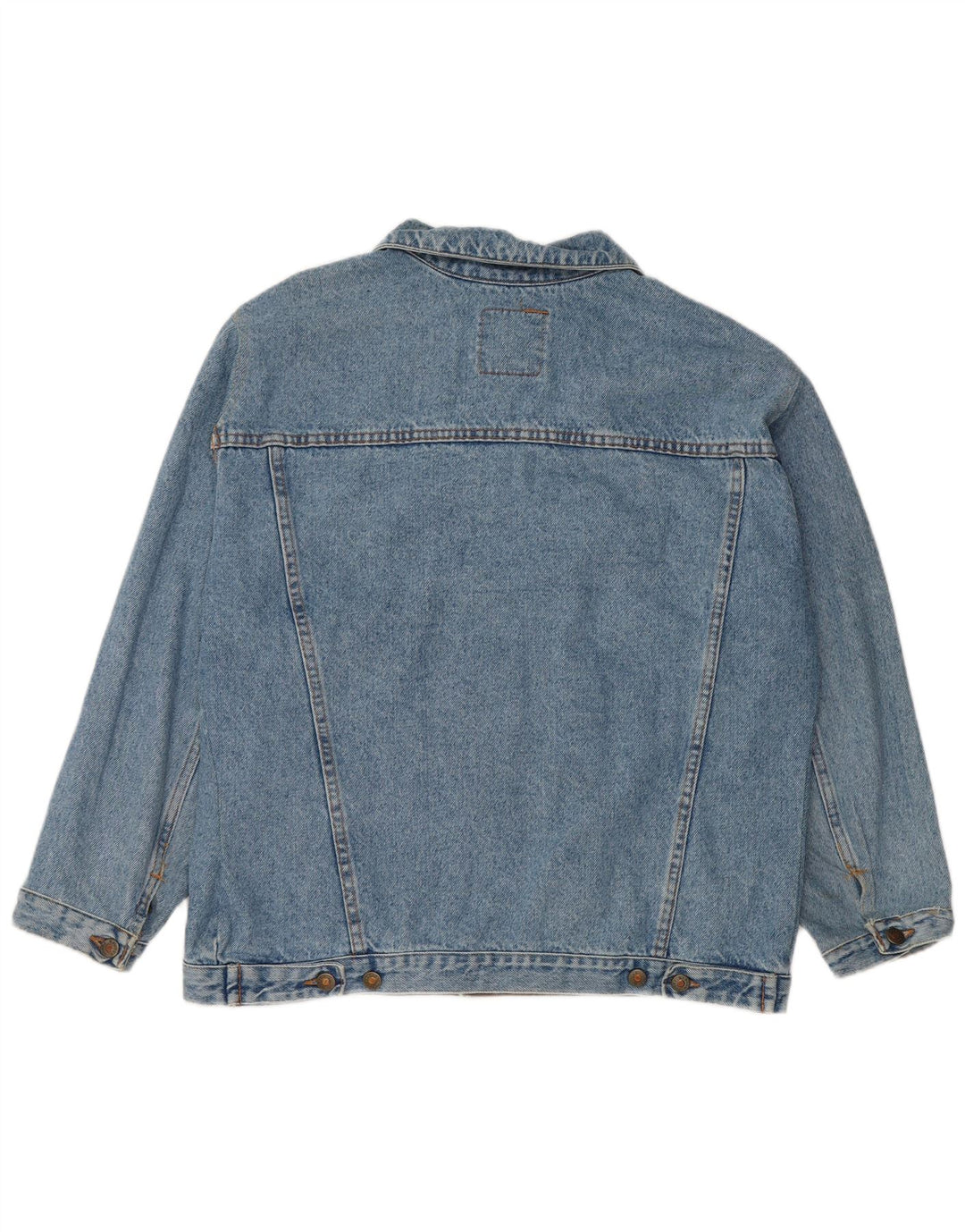 Giacca di jeans vintage da donna vestibilità ampia UK 16 grande cotone blu