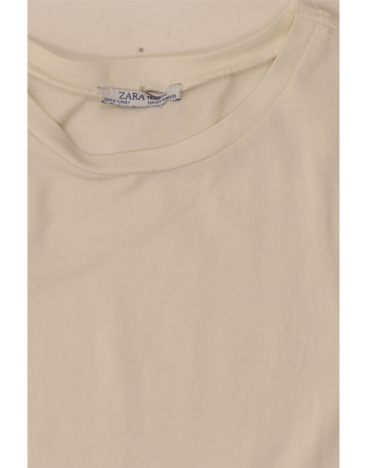 Top Blusa Da Donna Zara UK 12 Stampa Animalier Bianca Media
